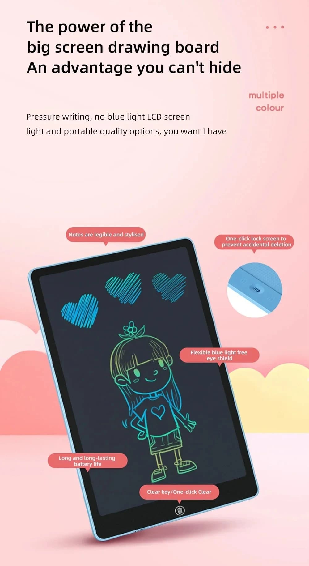 12 inch LCD Writing Tablet Drawing Board Kids Graffiti Sketchpad Toys Handwriting Blackboard Magic Drawing Board Kid Toy Gift