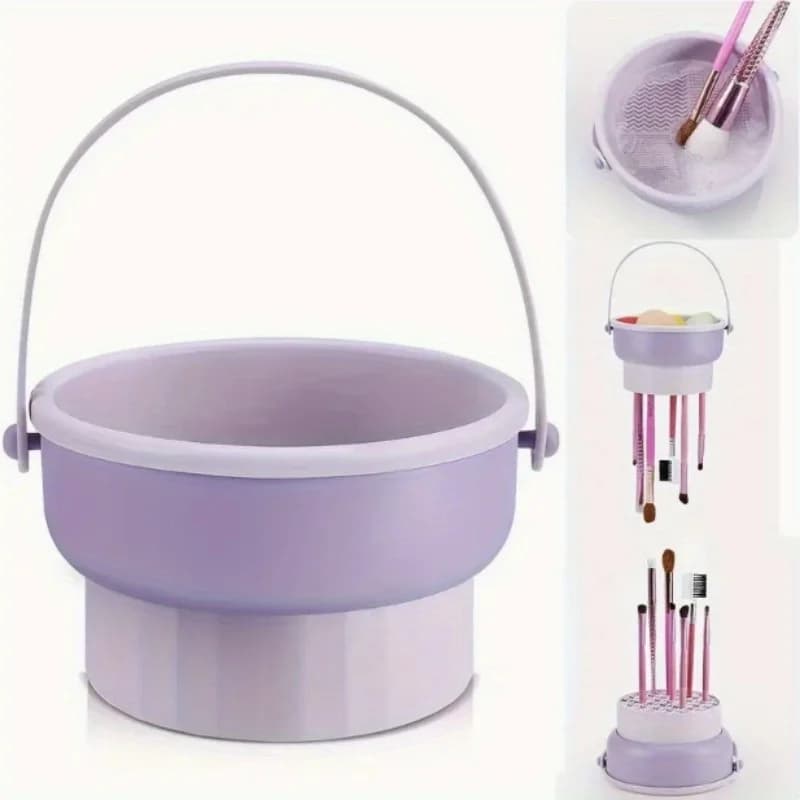 Multifunction Silicone Makeup Brush Cleaning Bowl with Dust Dust Drying Tool for Cleaning and Conserving Makeup Brushes