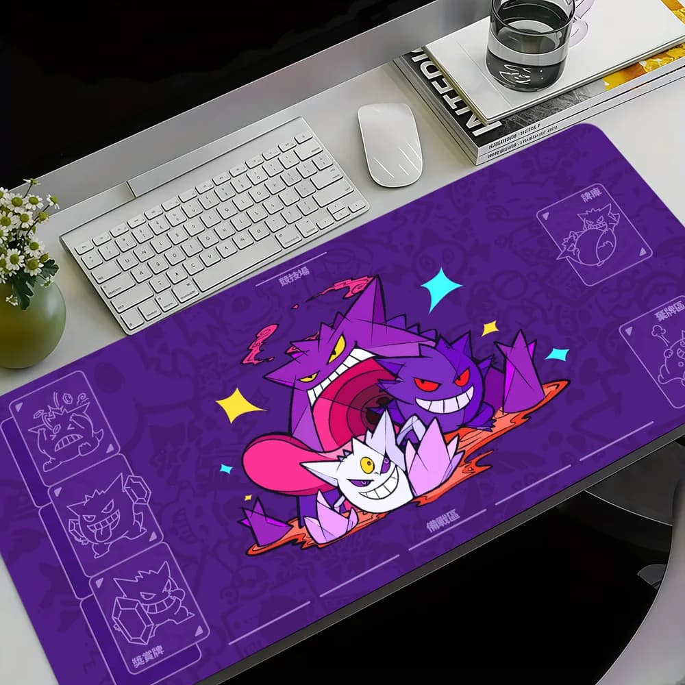 Tappetino per Mouse Kawaii G-Gengars Carino e Cool, Antiscivolo, Spesso, Grande, con Bordo Rifinito, Cuscino da Gaming per Ufficio e Studenti