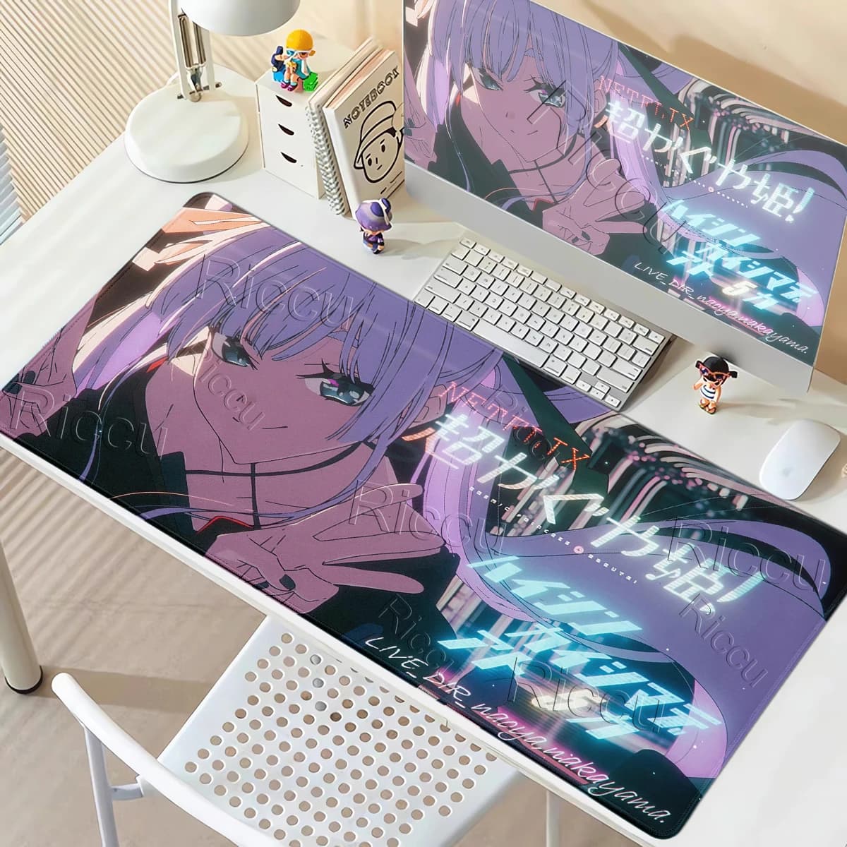Cosmic Princess Kaguya Pattern Mouse Pads Anime Girl Yachiyo Runami Pads Aesthetics Non-slip Carpet Locking Edge XXL Rubber Rugs