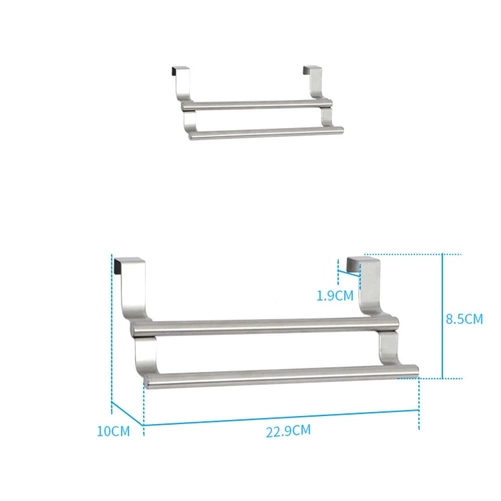 Portasciugamani in acciaio inossidabile sopra la porta Appendiabiti da bagno Scaffale da cucina Salvaspazio Durevole Spessore armadio 1 9 cm Soluzione di stoccaggio