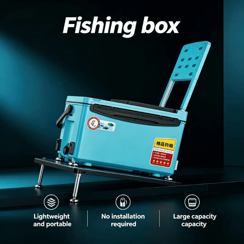 2025 New Portable Foldable Storage Rod Ultra Lightweight Multifunctional Fishing Tackle Seat Box Holder Bait Tray Outdoor