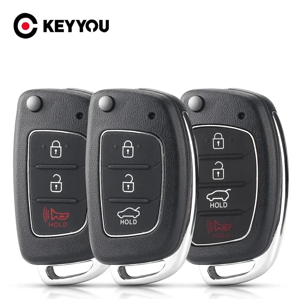 KEYYOU 10PCS Flip Remote Car Key Shell 3/4B custodia per Hyundai Solaris ix35 ix45 ELANTRA Santa Fe HB20 Verna HY15/HY20/TOY40 Blade