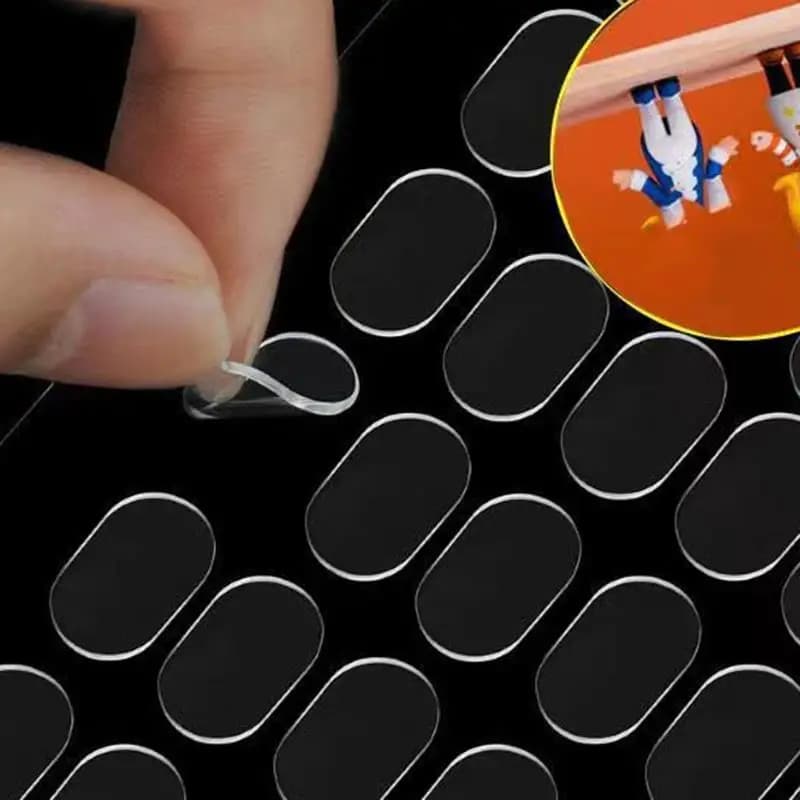 5 fogli Nano Gel Tappetino Nastro trasparente Nastro adesivo biadesivo adesivo rimovibile senza traccia rotondo per fai da te per articolo fisso