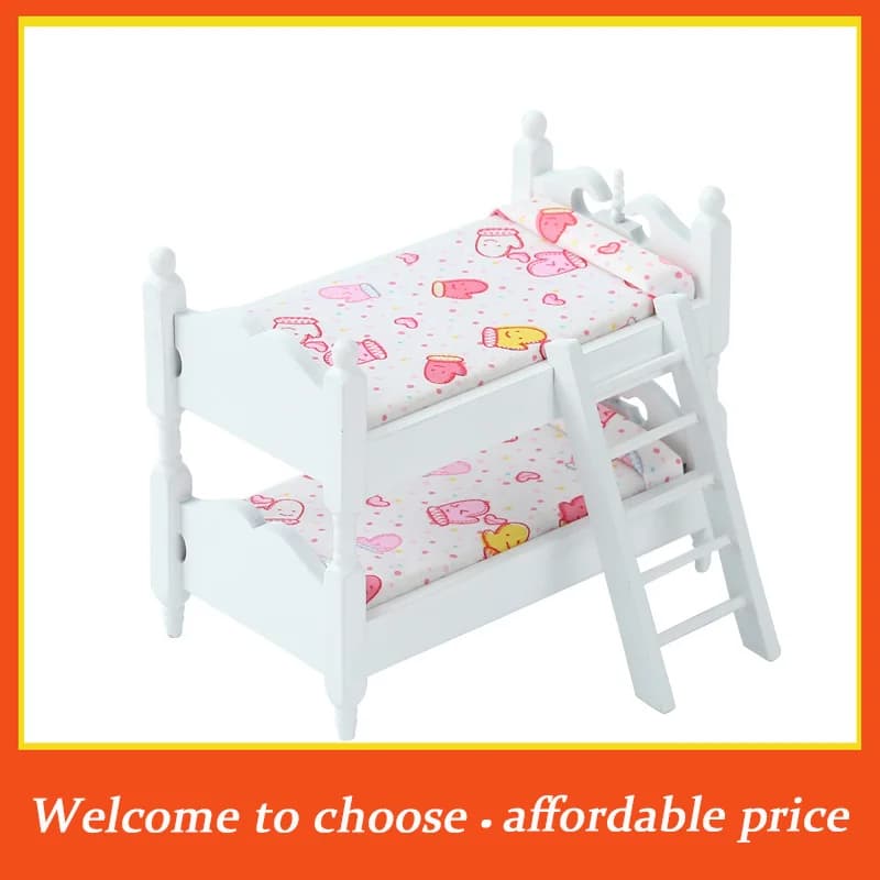 TH 1 pz nuovo Letto a castello in miniatura 1:12 per casa delle bambole, giocattolo, letto impilabile, mobili, modello per la casa, decorazione, accessori per casa delle bambole