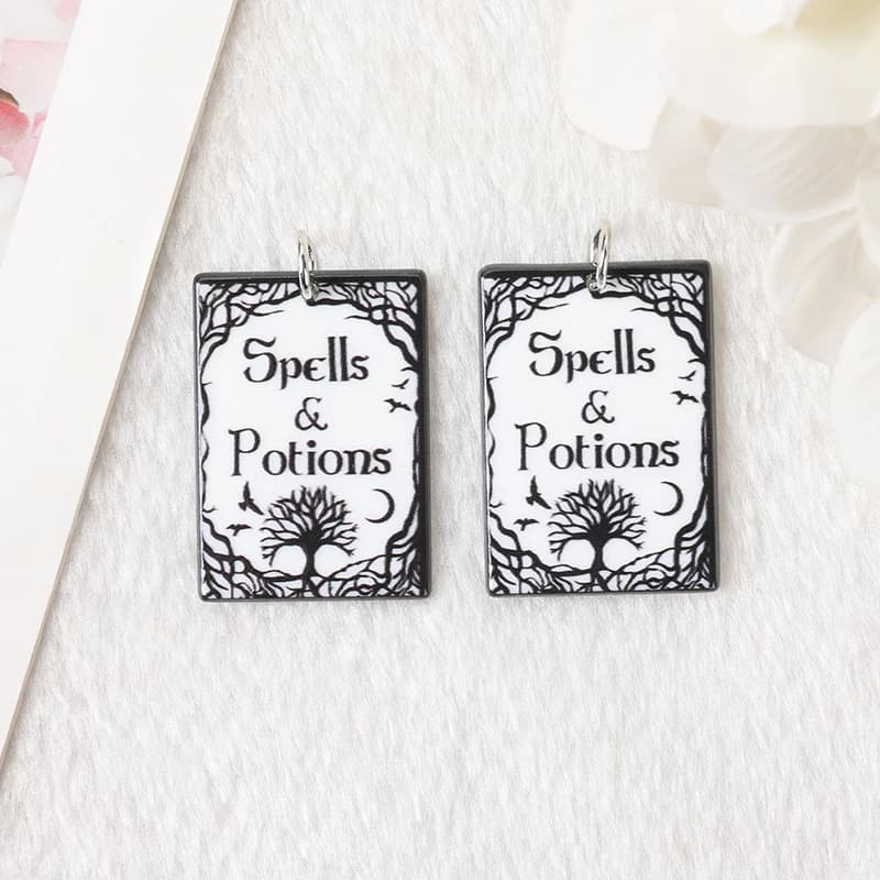 10Pieces Triple Moon Wicca Acrylic Charms Witch Fairy Dreamcatcher Pendant For Earring Necklace Diy Making
