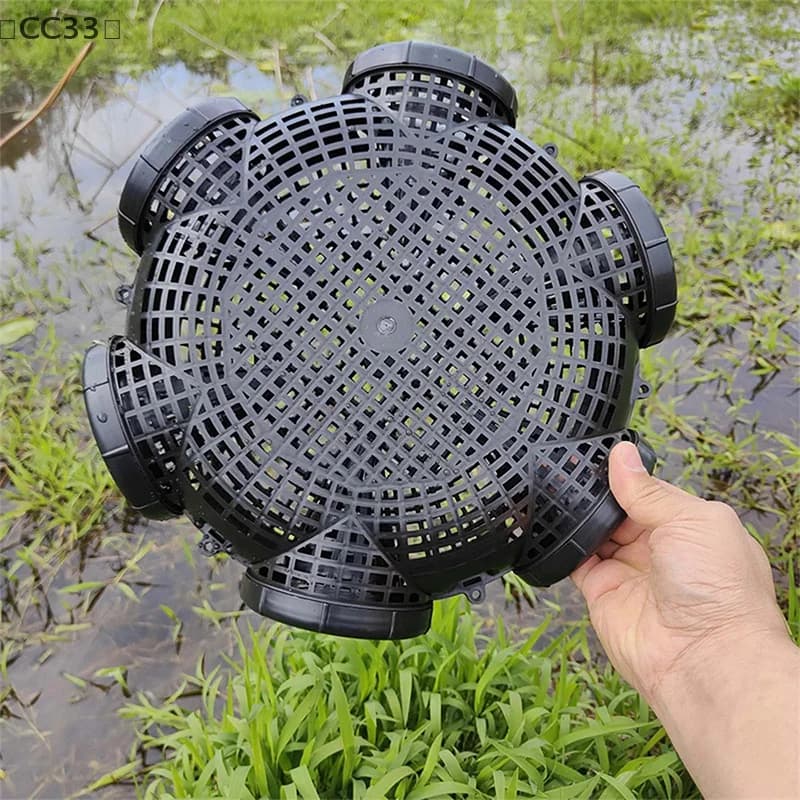 〔CC33〕6 Holes Catch Loach Lobster Yellow Eel Cage Mixed Fish Crayfish Catcher Outdoor Fishing Net Cage Plastic Shrimp Trap Cage