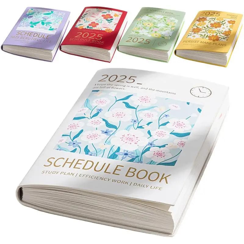 Taccuino per riunioni di libri di appuntamenti settimanali 2025 con design di pittura Agenda giornaliera Taccuino giornaliero per agenda settimanale 2025 per la famiglia