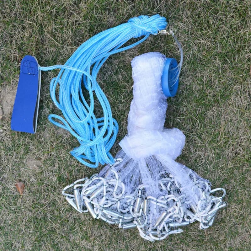 Reti da pesca con piombo o senza piombo 2.4M-7.2M Reti da trappola da pesca Rete da lancio a mano Rete da pesca in nylon stile americano