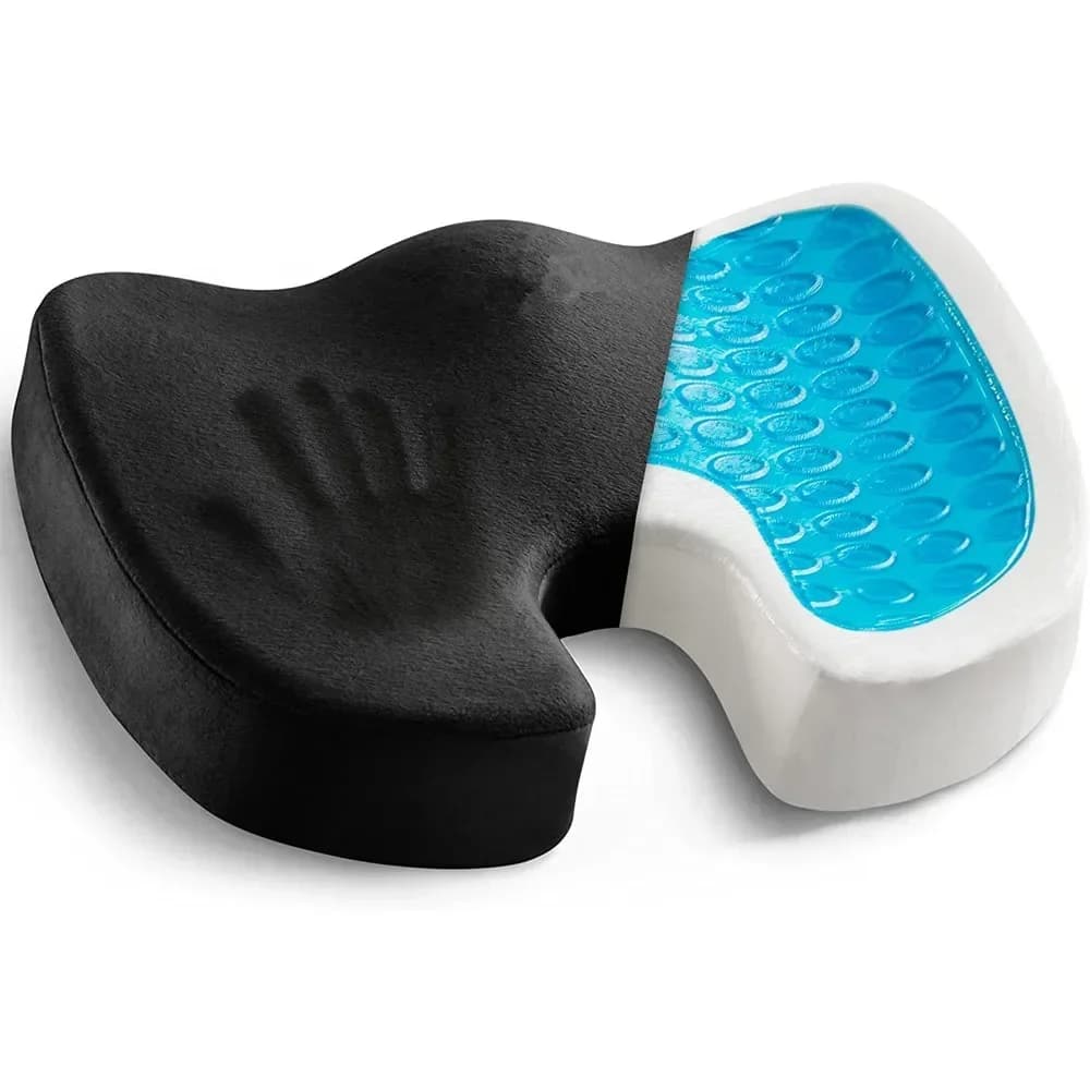 Improved seat cushion in Memory Foam coccige pillow gel in anti-slip orthopedic gel for car seat cushion for office chair with coccige pain