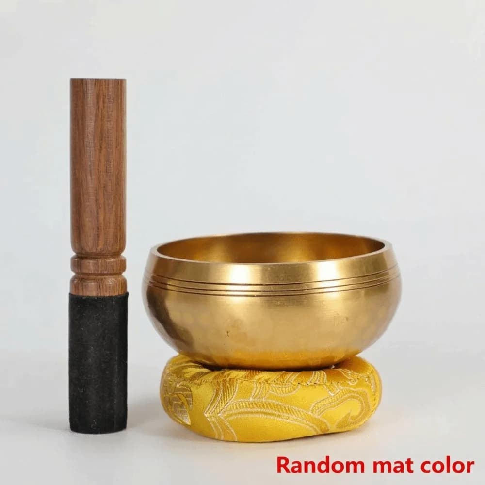Soft Cushion Nepalese Singing Bowl Home Decor Bottom Engraved Sound Bowl Therapeutic Use with Stick Tibetan Singing Bowl Set