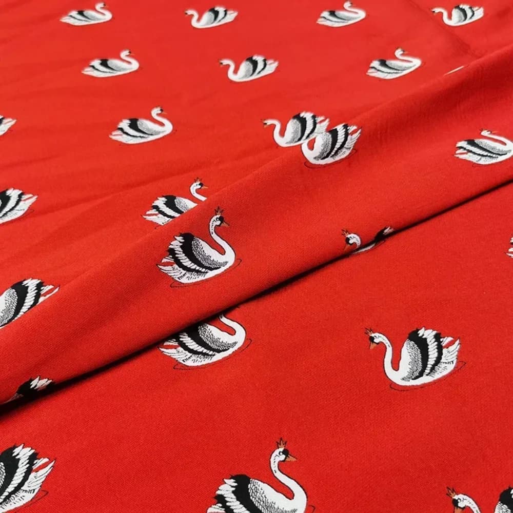 Yarn-dyed Jacquard Brocade Fabric Little Swan Fashion Big-name Suit Fabric Windbreaker Suit Cheongsam Cloth Per Meter