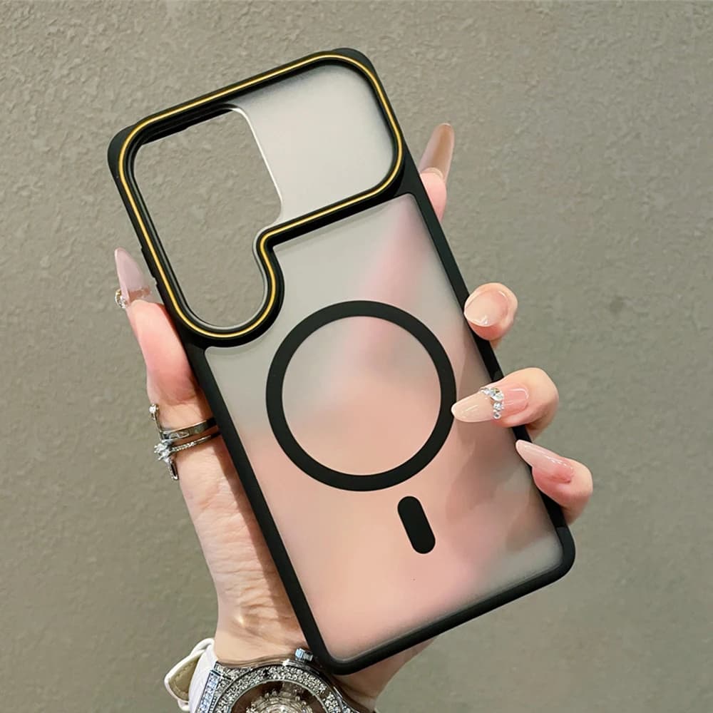 For MagSafe Frosted Transparent Phone Case For Samsung Galaxy S26 S25 Ultra FE S24 S23 Wireless Charging Protection Back Cover