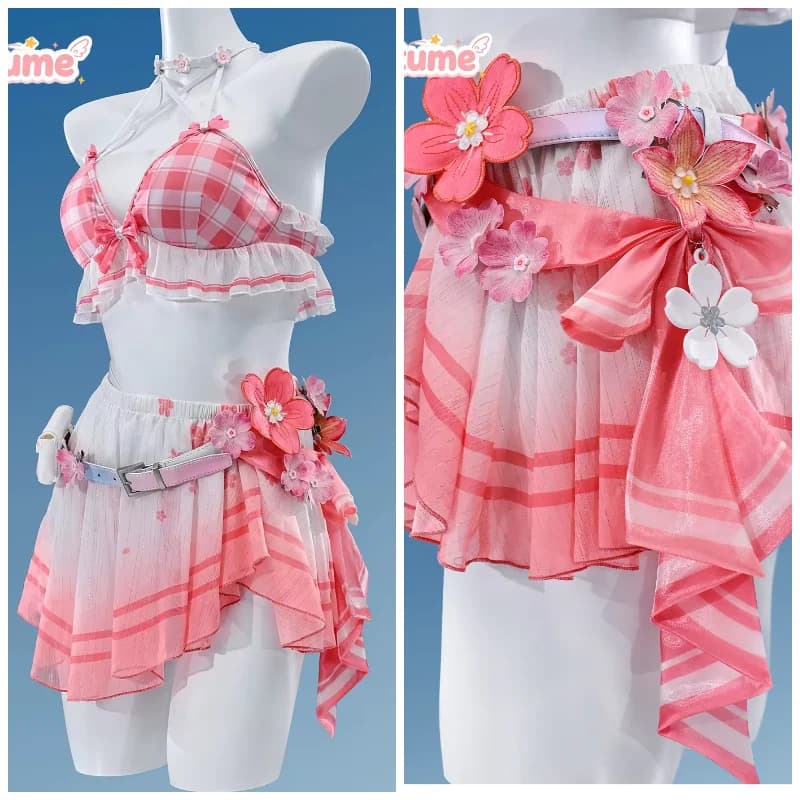 Wuthering Waves Chisaki Peach Ice Swimsuit Cosplay Outfit Game Character Costume