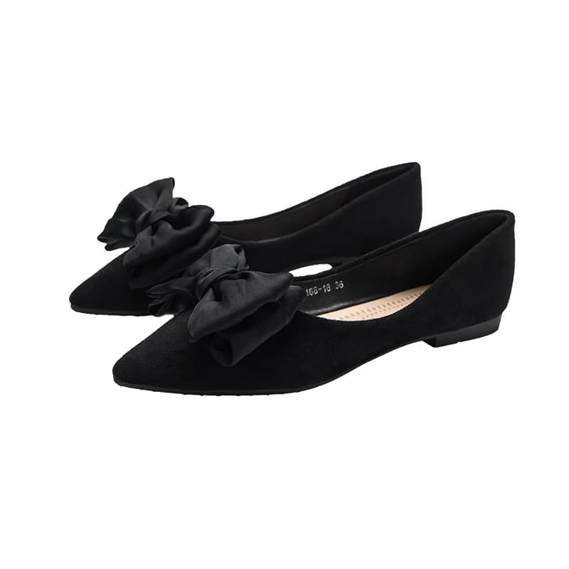 Ballerine in Seta con Fiocco da Donna, Scarpe Basse Primaverili Eleganti, Mocassini a Punta da Donna, Scarpe da Sposa