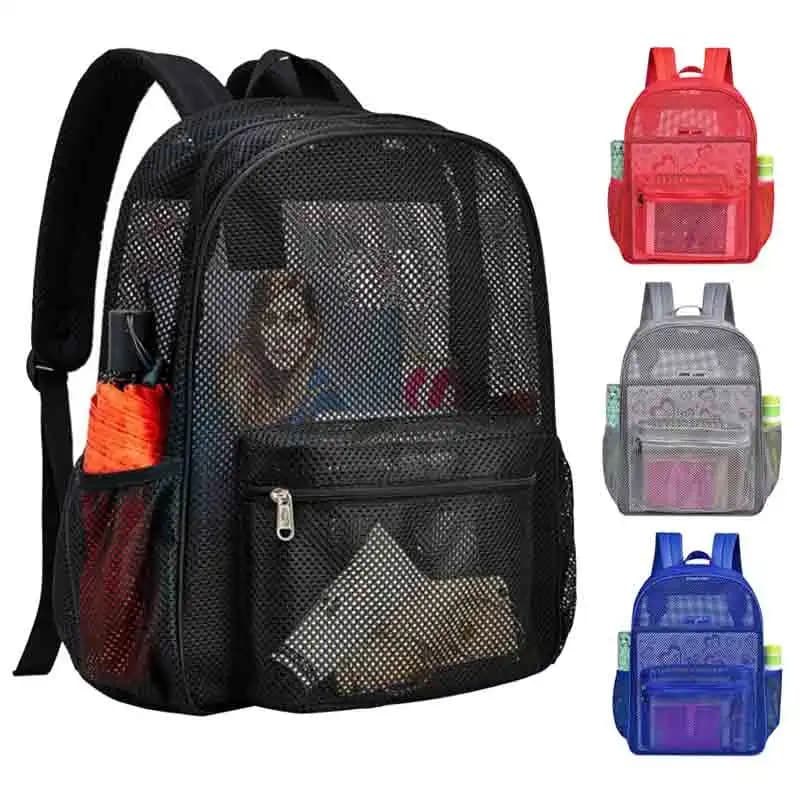 2023 nuove donne di moda zaini trasparenti zaino in rete per ragazzi e ragazze zaino leggero da viaggio borsa da studente nera