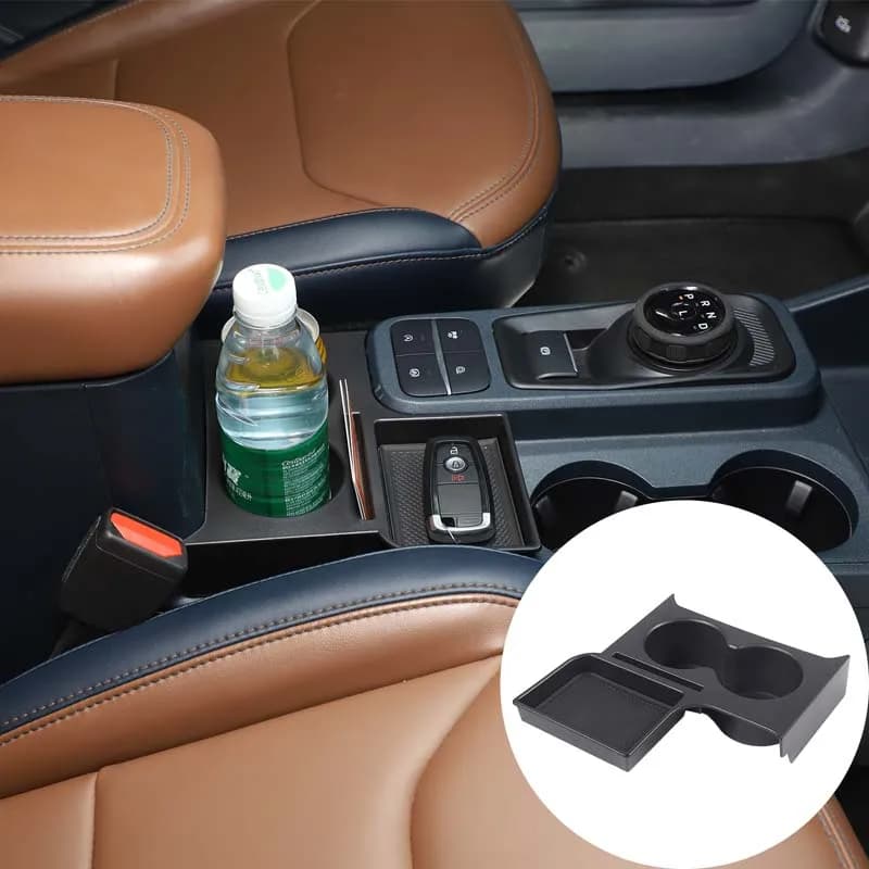 Auto Central Console Organizer with Glass Holder and Tray for Ford Maverick 2022 2023 2024 2025 2026 Interior Accessories