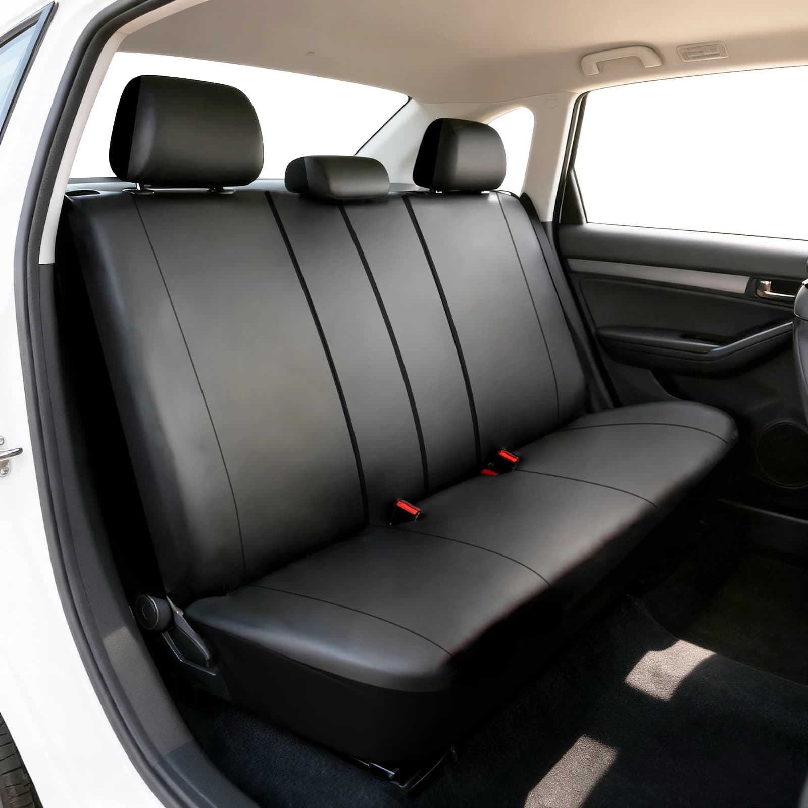 AUTOKING Universal Black Leather Seat Covers Suitable for Most Cars, SUVs, Trucks, Vans, Interior Car Accessories
