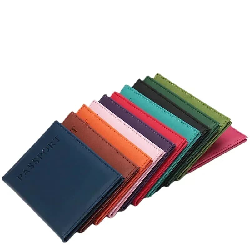Moda donna uomo copertina per passaporto in pelle pu tinta unita ID da viaggio carta di credito porta passaporto pacchetto portafoglio borsa borse custodia