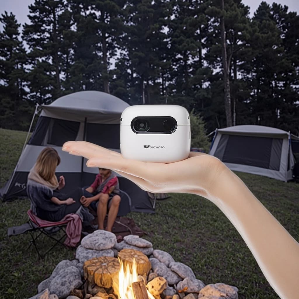 Mini Proiettore Portatile con Autofocus e 150 ANSI Lumen, Alimentato a Batteria, Proiettore Mobile WiFi con Altoparlante, Regalo Promozionale