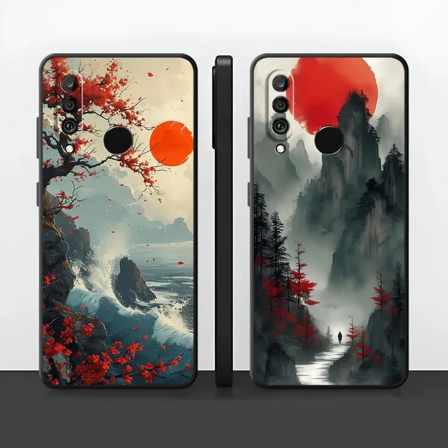 Custodia per Huawei P20 P40 Lite P Smart 2019 P20 Lite 2018 P30 P20 Pro Funda Phone Cover Beautiful Scenery