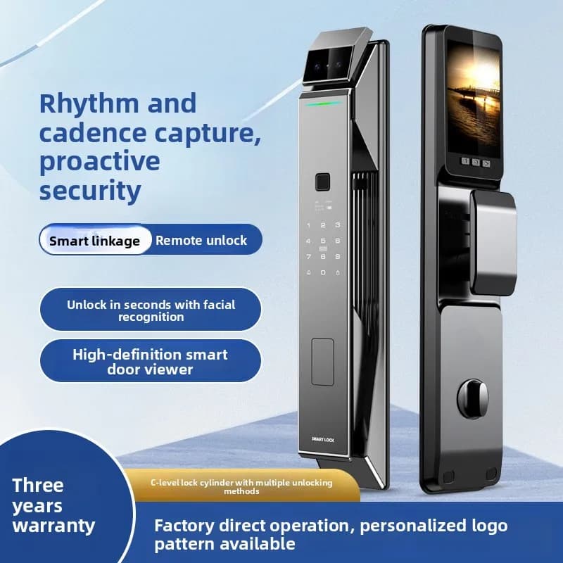 Serratura Intelligente con Riconoscimento Facciale Automatico, Blocco con Password, Rilevamento Impronte Digitali, per Casa Intelligente