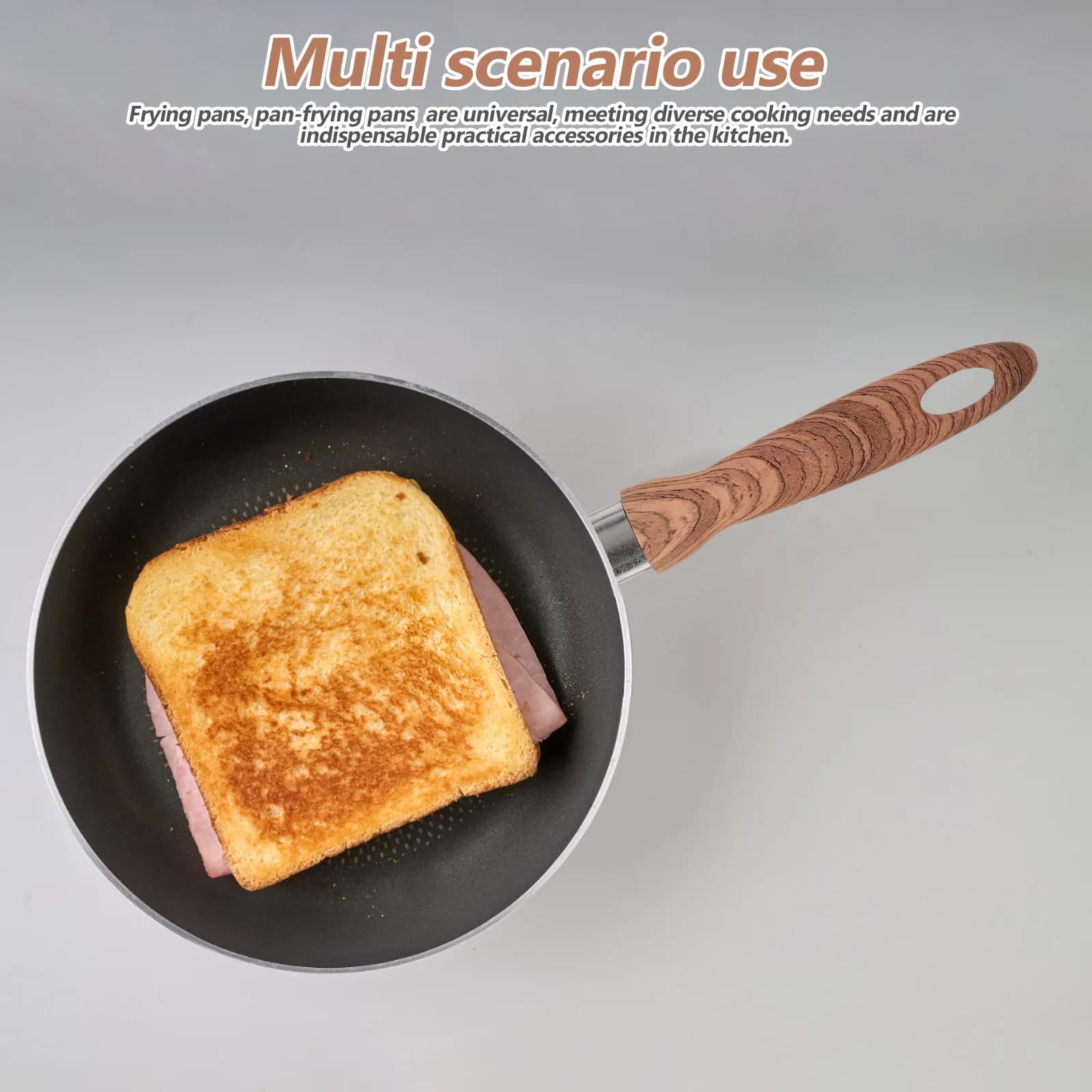 Set di 4 Manici Universali in Legno per Pentole, Resistenti al Calore, Staccabili, con Impugnatura Lunga per Padelle, Pentole per Latte e Casseruole