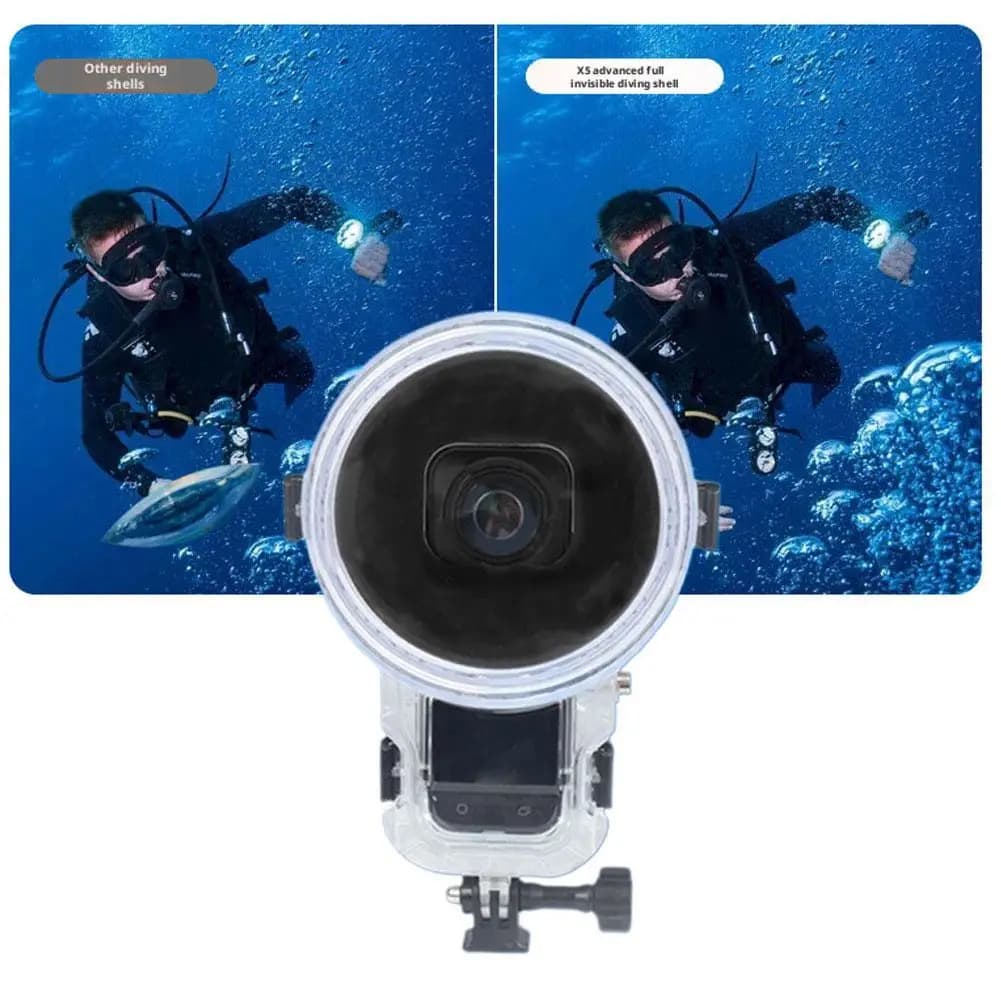 Invisible immersion case for Insta360 X5, 60 m/197 feet waterproof housing cover Underwater dive for accessories Insta 360 X5
