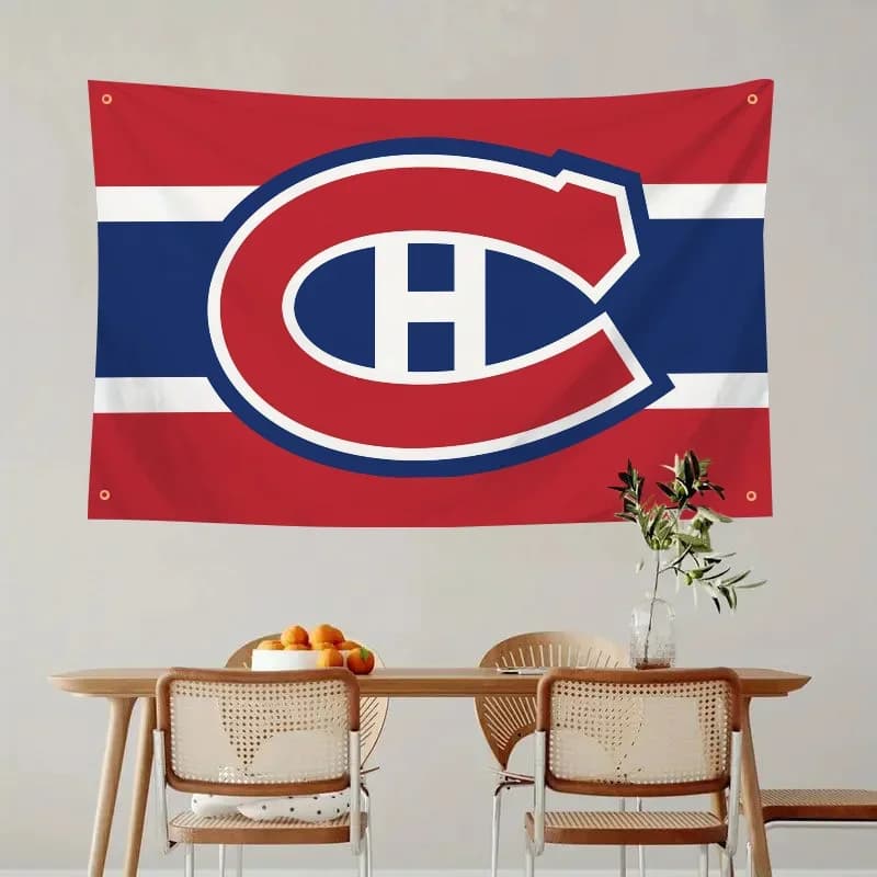 Bandiera dei Canadieni di Montreal Bandiere e striscioni Estetica della stanza per decorazioni da esterno in poliestere a quattro fori