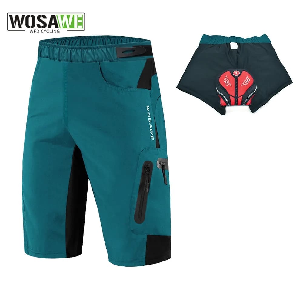 WOSAWE Men's Summer Cycling Shorts Mountain Bike Shorts Breathable Outdoor Sports MTB Horse Riding Shorts by Road Mountain Bike