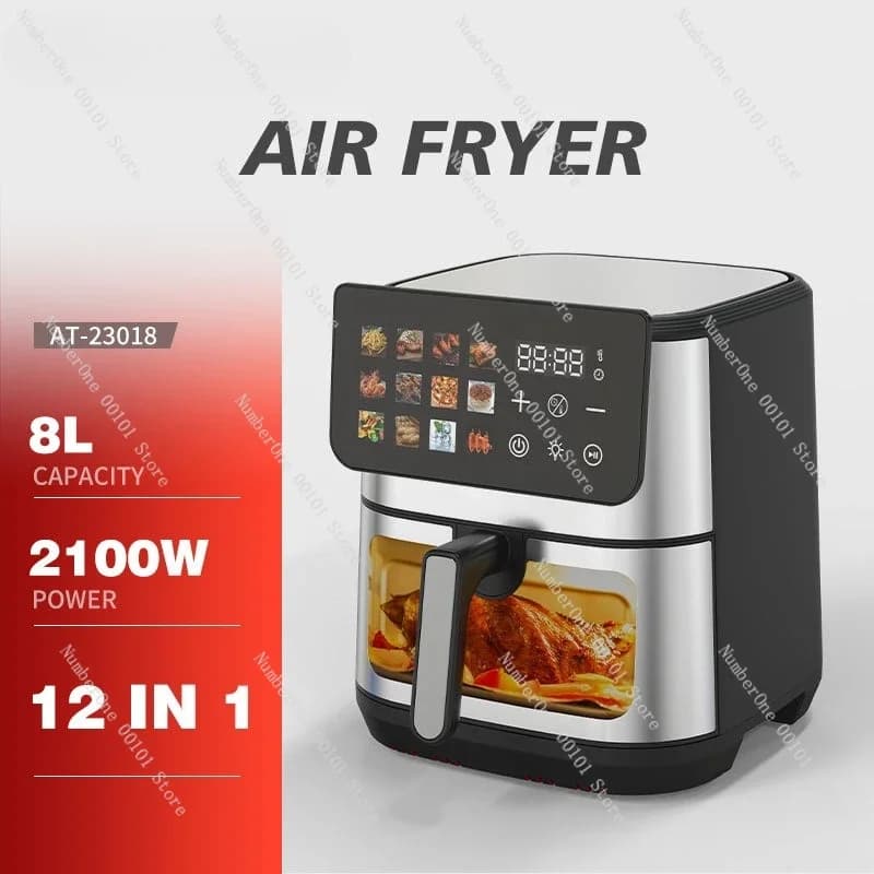 Large Capacity Smart Air Fryer Double Heating System Touch Control Household Kitchen Cooking Appliances