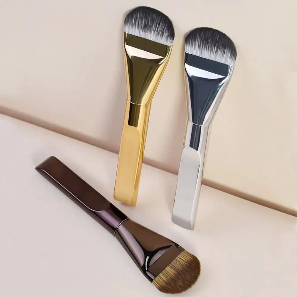 Pennello per fondotinta ultrasottile Pennello per trucco a lingua larga antitraccia Testa piatta Pennello per correttore senza polvere Strumenti di bellezza per donna