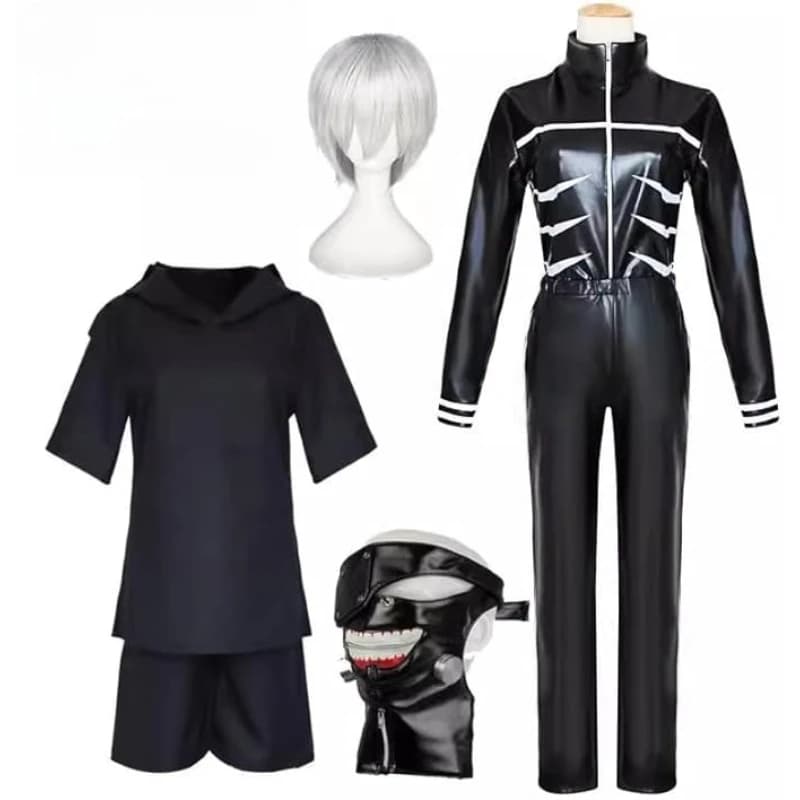 Anime Kaneki Ken Cosplay Costume Hoodie Jacket Pants Shorts Suits Role Playing Uniform Mask Comic Con Outfits Props Accessories
