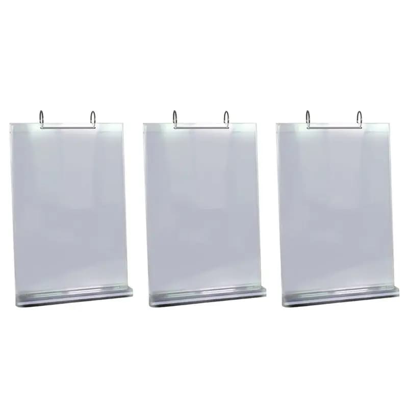 Stylish-3X A4 Multi-Page Flip Display Card Label Display Stand Detachable Label Business Menu Holder