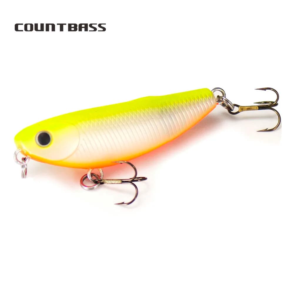 Matita superficiale Countbass 52mm 2" 5,5g 3/16 oz. con ganci VMC Esca da pesca Topwater Stick Bait Bass Esche rigide