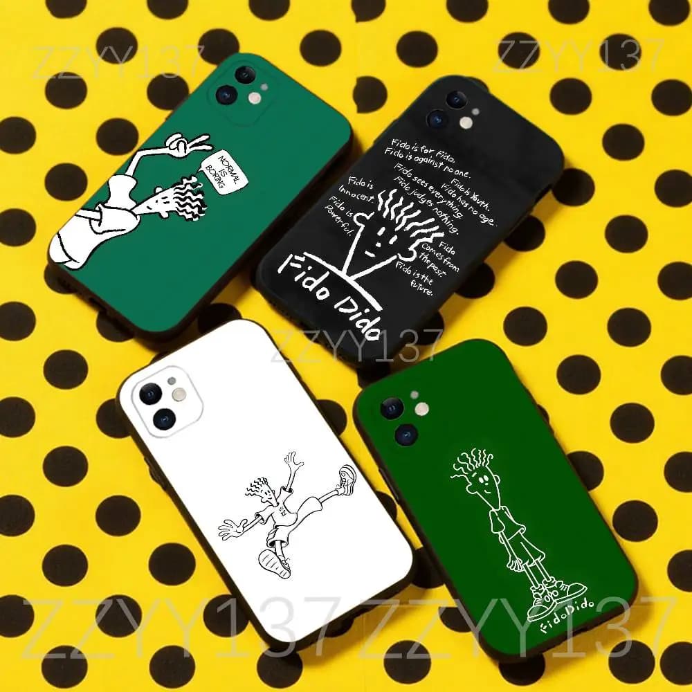 Fido Dido Pop Drink per iPhone 17,16,15,14,13,12,11,X,XR,Air,Pro,Max,Plus Custodia morbida antipolvere
