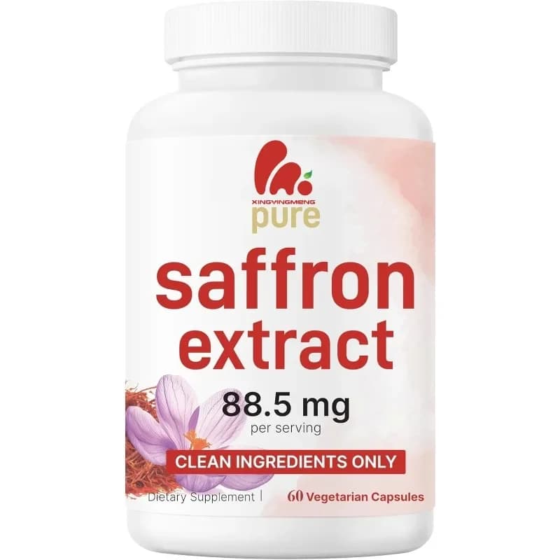 8.5 mg pure saffron supplement, 60 vegetarian capsules - 100% pure saffron extract containing vitamin C for overall support