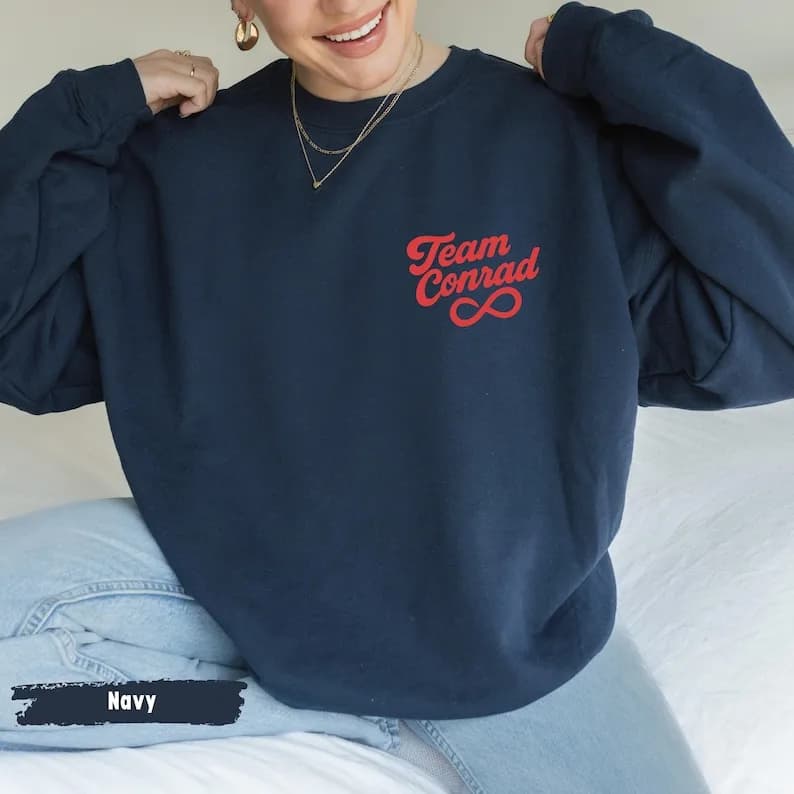 Team Conrad Sweatshirt The I Turned Pretty Cousins Beach Merch Letters Loose Street Fashion Popular Keep Warm Matching Hoody