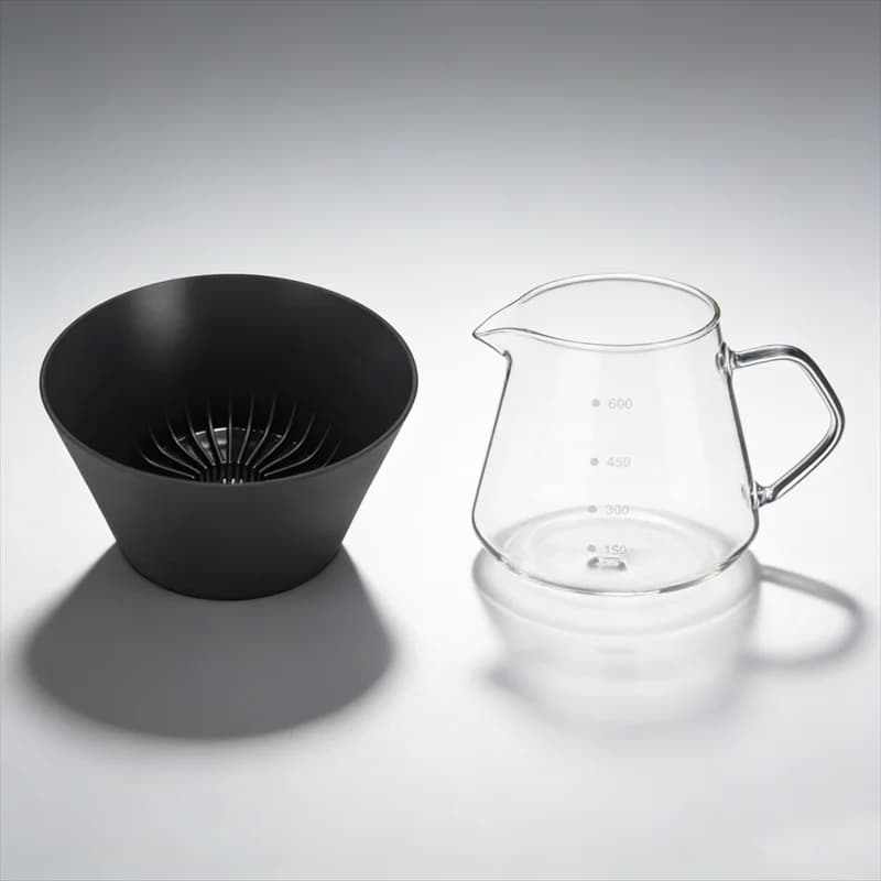 2Pcs Pour Over Drip Coffee Maker Set with 40-60g Large Dripper Cup 600ml Glass Coffee Pot Reusable Home Camping Drip Coffee Set