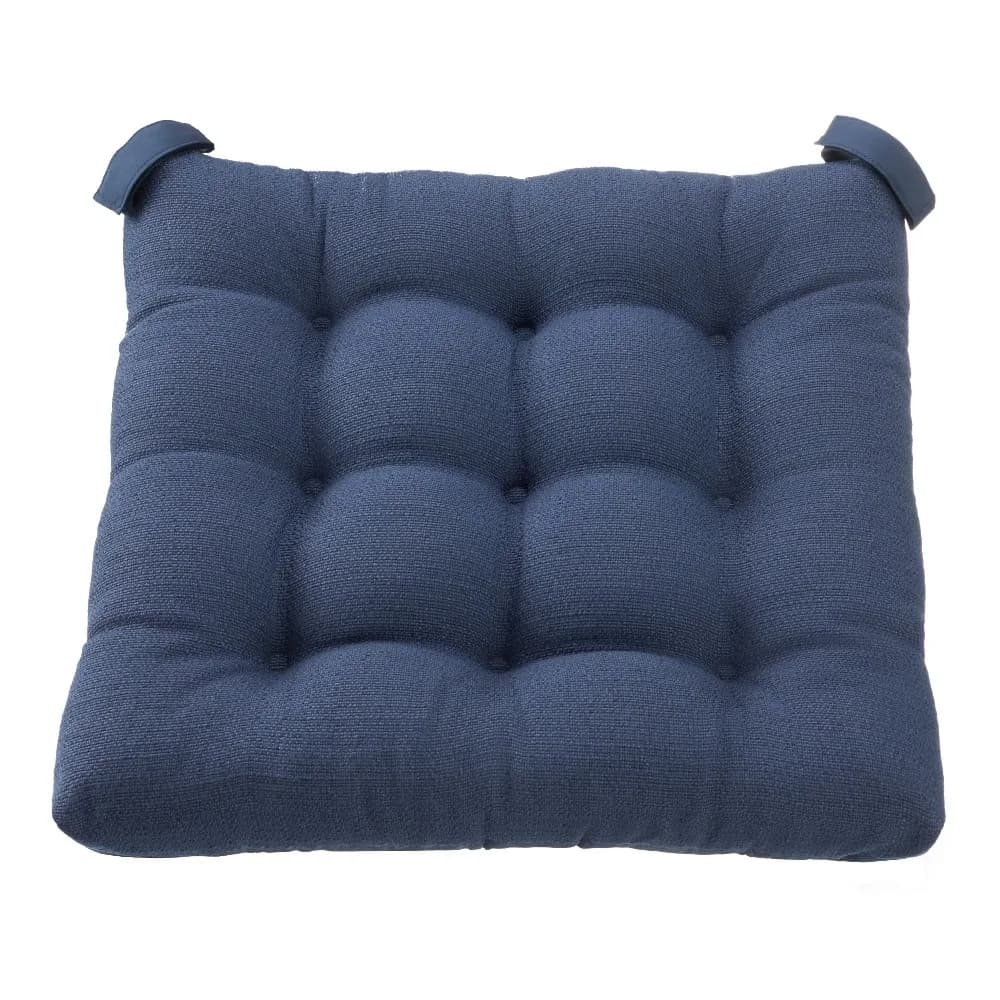 Textured Navy Chair Seat Pad Cushion 15.5x16 Inch One Piece Supportive Seat Cushion for Office Dining Home Chair Comfortable Thick Padding Non Slip