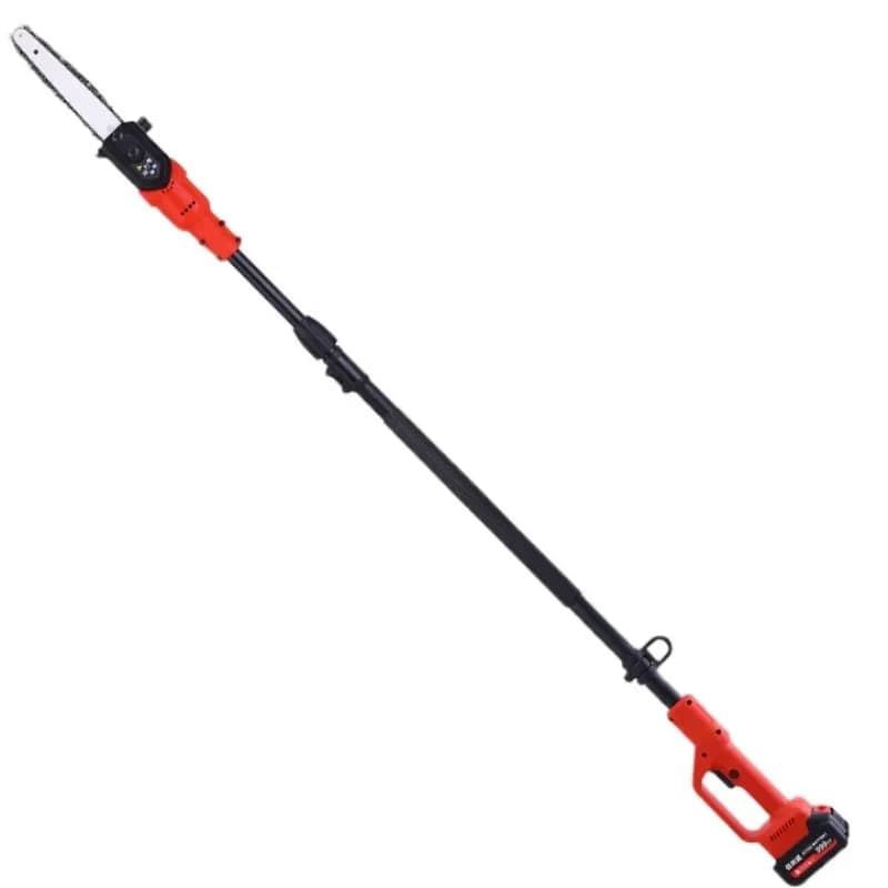 Telescopic electric scissors for pruning high branches, rechargeable, with saw for trees and garden branches