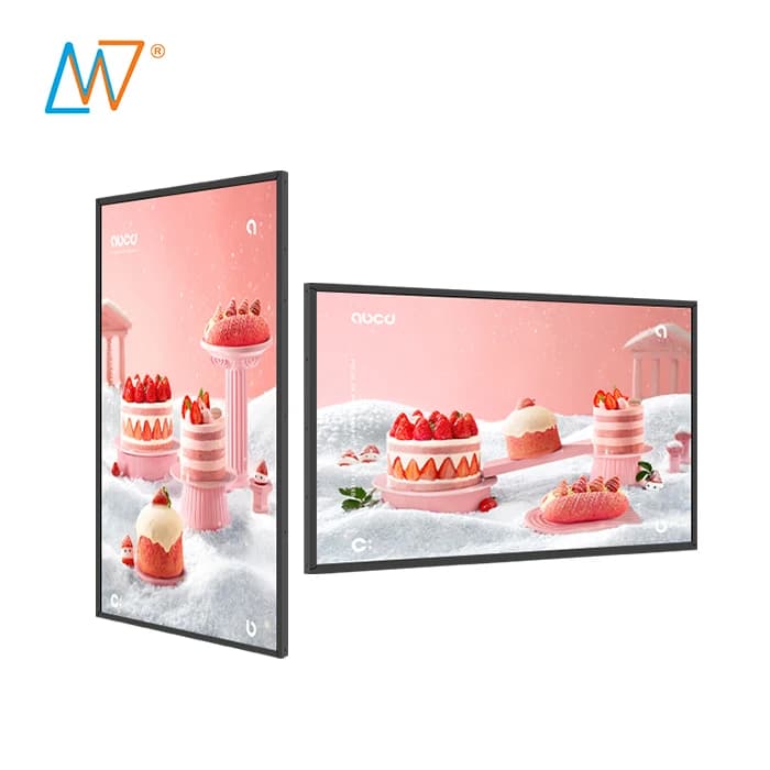 Cornice ultra sottile da 32 pollici nera Android Wifi montata a parete con cornice per foto digitale a grande schermo