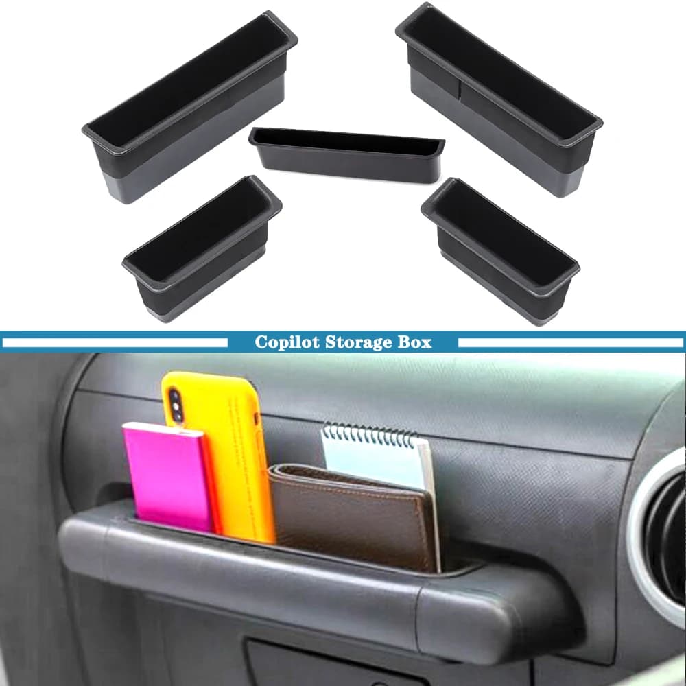 Porta auto Lato Copilota Maniglia di Immagazzinaggio Scatola di Immagazzinaggio Vassoio Organizzatore per Jeep Wrangler JK JKU 2007 2008 2009 2010 Accessori Interni