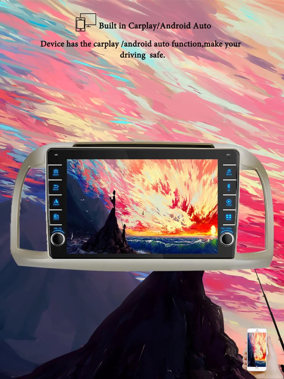 8G + 128G Android 14 Per Nissan March K12 2002-2010 Autoradio Audio Multimediale Stereo PC Tablet Monitor GPS 2 Din DVD Carplay Auto