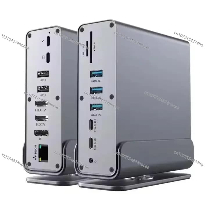 Hub USB-C Docking station USB C 16 in 1 Doppia porta display TV ad alta definizione 4K 7 porte USB Gigabit Ethernet 100W PD audio