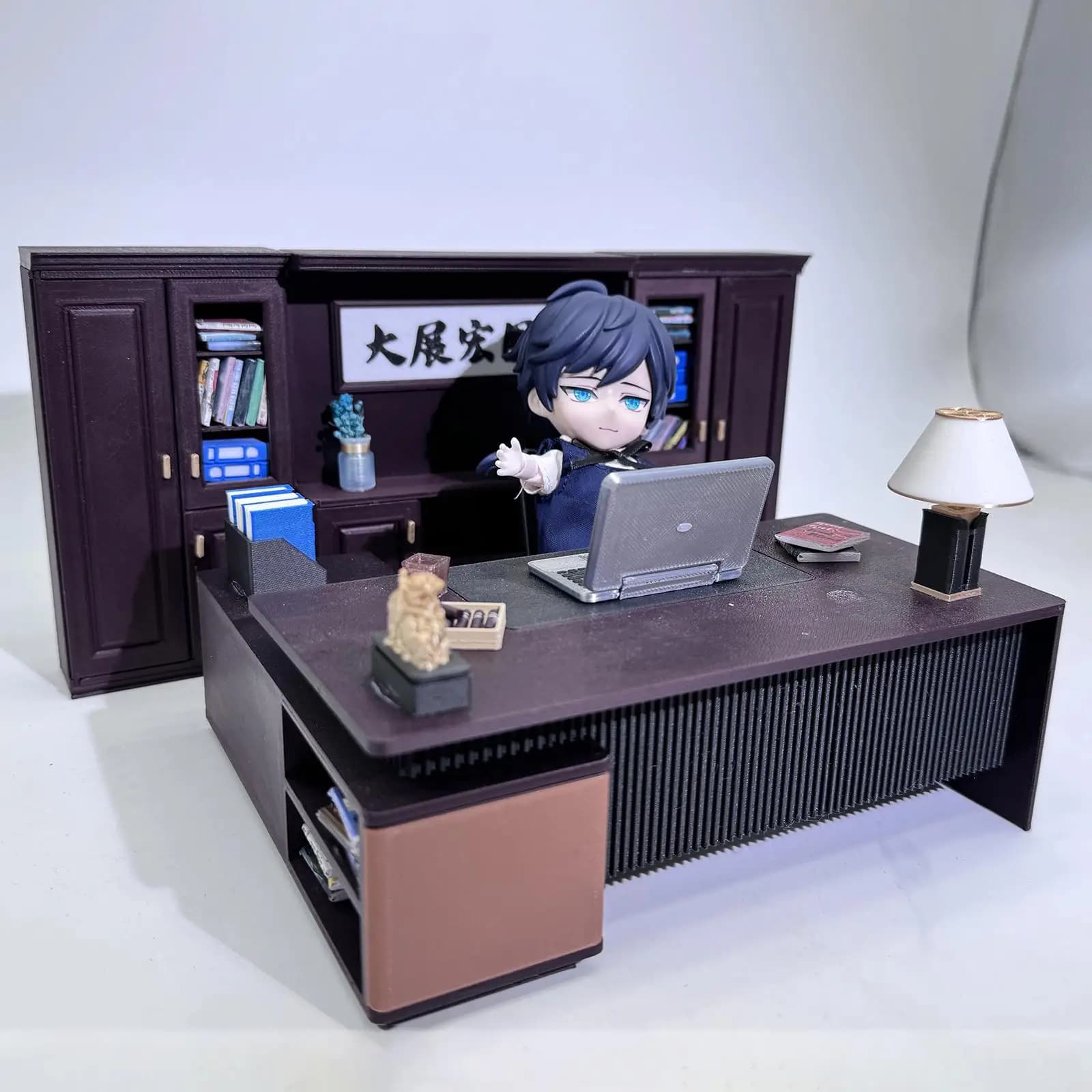 Set di Mobili in Miniatura per Ufficio 1/12, Decorazione Paesaggistica in Miniatura, Accessori per Foto, Modellino di Mini Laptop, Accessori per Casa delle Bambole