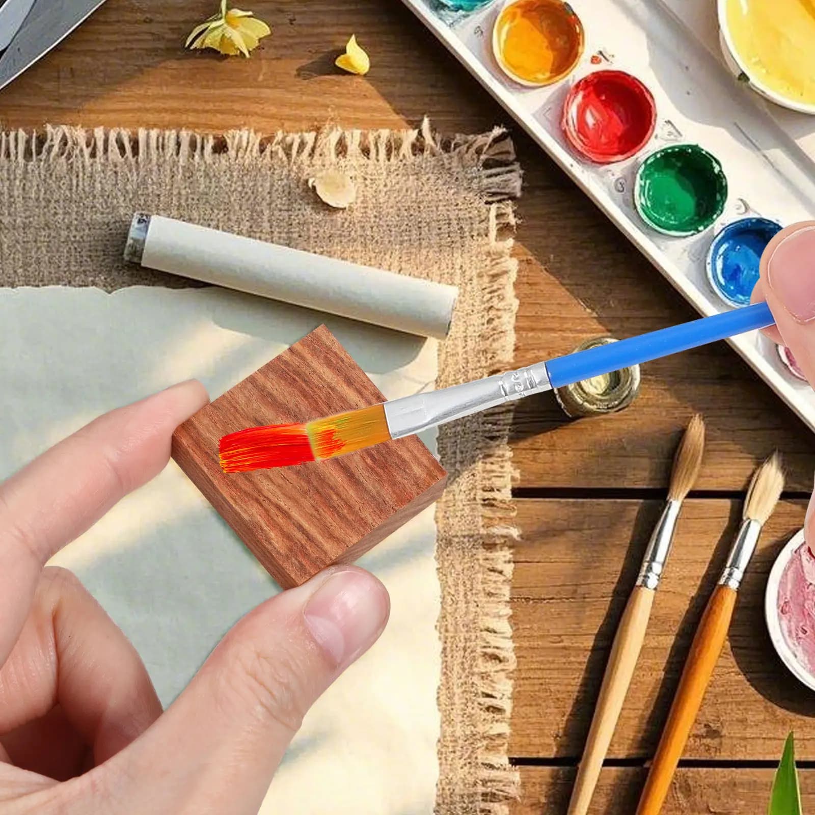 24 Pezzi di Legno Grezzo per Creazione Anelli Fai-da-Te, Blocchi di Legno Naturale Sicuri per Artigianato, Materiali Artistici per Aula, Blocchi da Intaglio per Artigiani