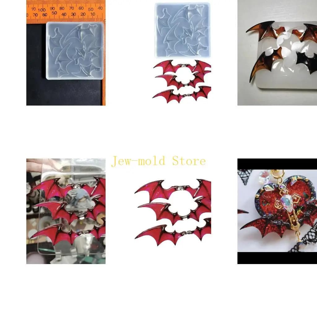 C71B Demone Wing Stampo Shaker Shaker Resin Stampo Filler Silicone Sabbie e Shaker Riempimento stampo
