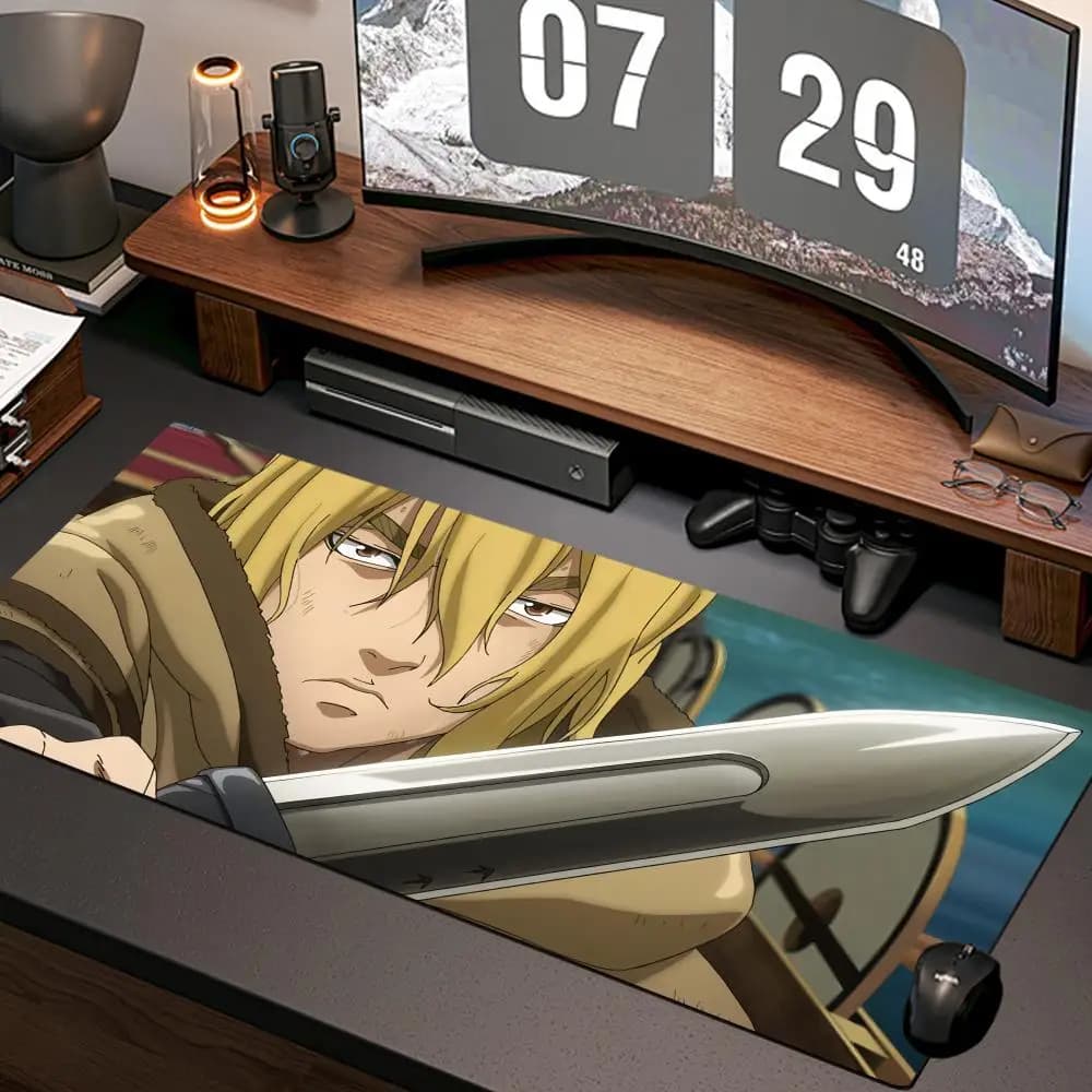 Anime vinland saga Mouse Pad New Computer Home Mousepad XXL Desk Mats Natural Rubber Office Anti Slip Gaming Accessories pad