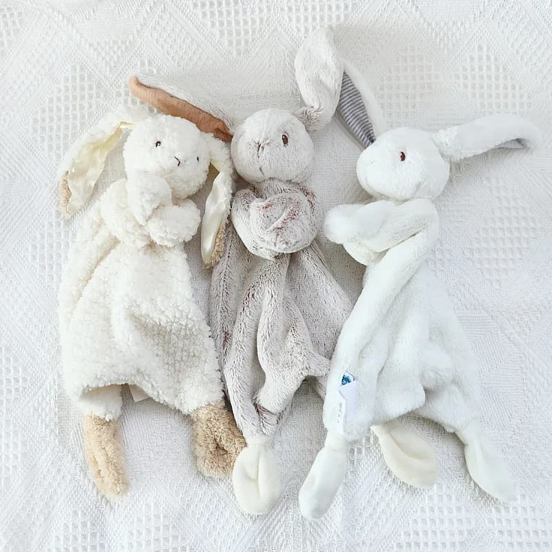 Coperta di sicurezza per bambini Cartoon Bunny Rabbit Peluche Placare Asciugamano Neonato Coperta